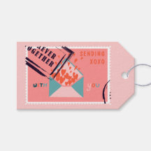 Kuvert med Red Hearts Postage Frimärke