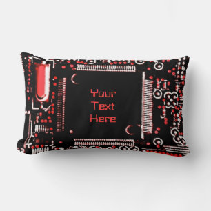Kuvert Red 2 "Din text" dekorativ kudde lumbar