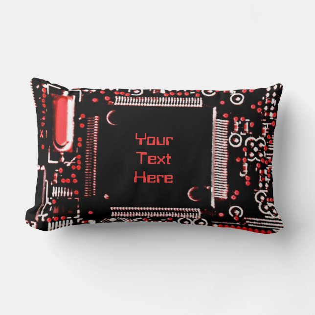 Kuvert Red 2 "Din text" dekorativ kudde lumbar (Framsida)