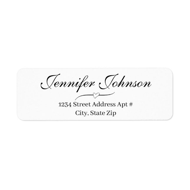Kuvertetikett för Returadressen Cute Bröllop-skrip Returadress Etikett (Framsidan)