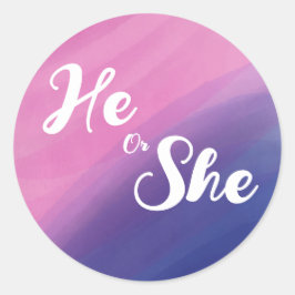 Kuvertförsegling av Wispy Watercolor Gender Runt Klistermärke