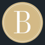 Kuvertförsegling för guld monogram runt klistermärke<br><div class="desc">Bekvämt tryckta monogram som kan anpassas för din speciella dag. Kolla in Origami Prints-butiken för bröllopsinbjudningar,  OSA kort och andra produkter som matchar den här designen!</div>