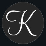 Kuvertförsegling för monogrammat Bröllop Brev Inbj Runt Klistermärke<br><div class="desc">Monogrammade kuvertförslutningsfästen för inbjudan till inbjuden Bröllop Brev Inbjudan</div>