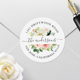 Kuvertförsegling för Returadress av Rosa Blommigt Runt Klistermärke