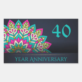 Kuvertförsegling på 40 år rektangulärt klistermärke