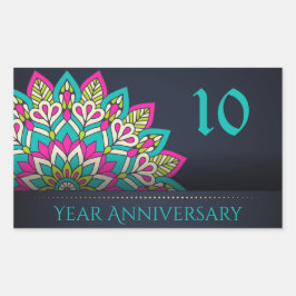 Kuvertförsegling på tio år rektangulärt klistermärke