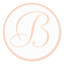 Kuvertförseglingar av korall och vit monogrammad B