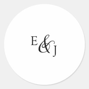 Kuvertförseglingar för Bröllop i vintage Script Mo Runt Klistermärke