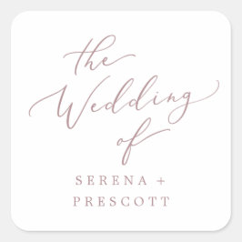 Kuvertförseglingar för det känsliga Ro-Guld-Bröllo Fyrkantigt Klistermärke