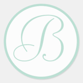 Kuvertförseglingar för monogrammed Bröllop i Mint Runt Klistermärke