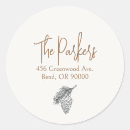 Kuvertförseglingar för Pinecone-Returadress Runt Klistermärke