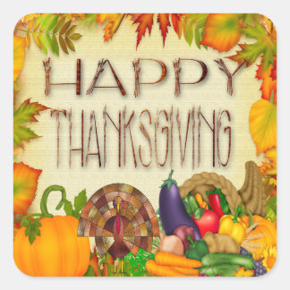 Kuvertförseglingar happy thanksgiving fyrkantigt klistermärke