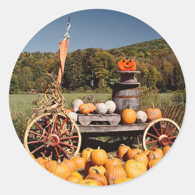 Kuvertförseglingar hösten runt klistermärke (Framsida)