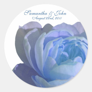 Kuvertförseglingar i blå Ro Personligt bröllp Runt Klistermärke