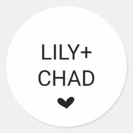 Kuvertförseglingar i Bröllop i kärlek Hearts Runt Klistermärke