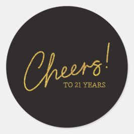 Kuvertförseglingar i guld 21:a födelsedag runt klistermärke