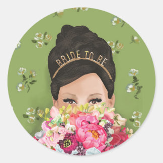 Kuvertförslutare, av typen "Bride to be" Runt Klistermärke