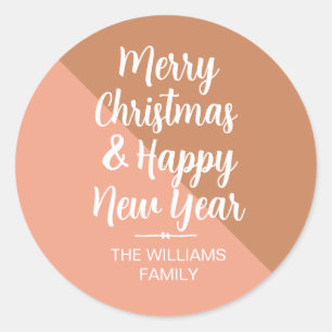 Kuvertförslutning för god jul Gott nytt år Runt Klistermärke