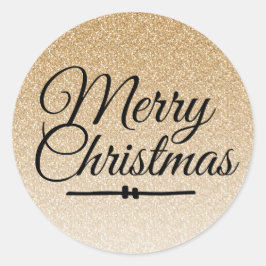 Kuvertförslutning för god jul Guld Glitter Runt Klistermärke