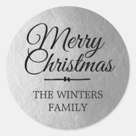 Kuvertförslutning för god jul Personlig Silver Runt Klistermärke