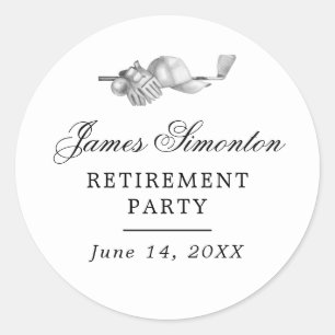 Kuvertförslutning för golf Theme Pension Party Runt Klistermärke