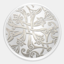 Kuvertförslutning för pepparl och Silver-rotsskål Runt Klistermärke