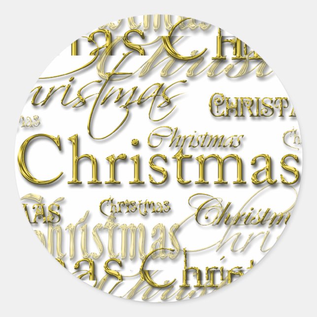 Kuvertsälar för julsäsong runt klistermärke (Framsida)