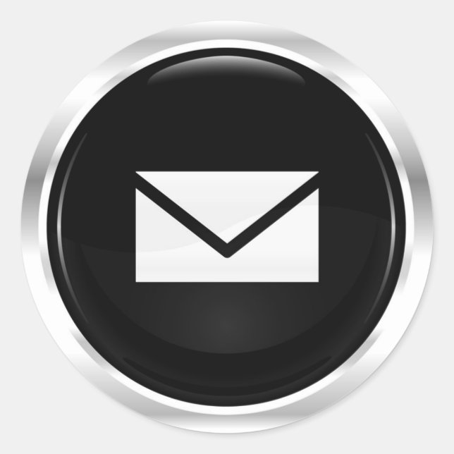 Kuvertsymbol Runt Klistermärke (Framsida)
