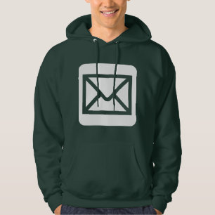 Kuverttecken - vit sweatshirt med luva