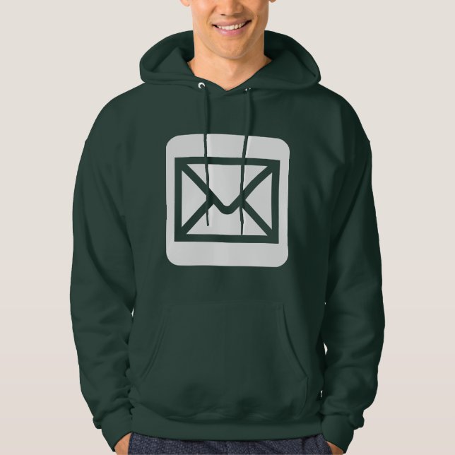Kuverttecken - vit sweatshirt med luva (Framsida)