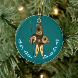 Kuvianak Innovia - Fractal Inuit Hunter Julgransprydnad Keramik