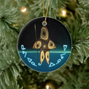 Kuvianak Innovia - Fractal Inuit Hunter Julgransprydnad Keramik