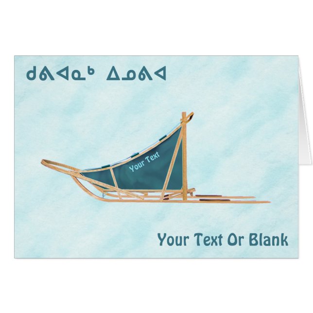 Kuvianak Innovia - Hund Sled på Snö Hälsningskort (Framsidan Horizontal)