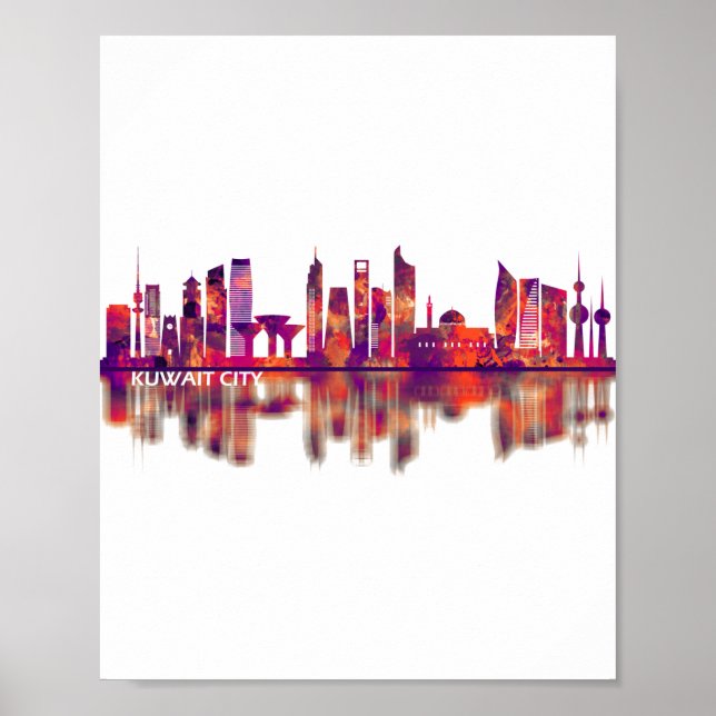 Kuwait City Kuwait Skyline Poster (Framsidan)
