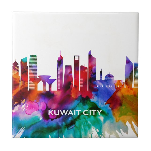 Kuwait City Skyline Kakelplatta (Framsidan)