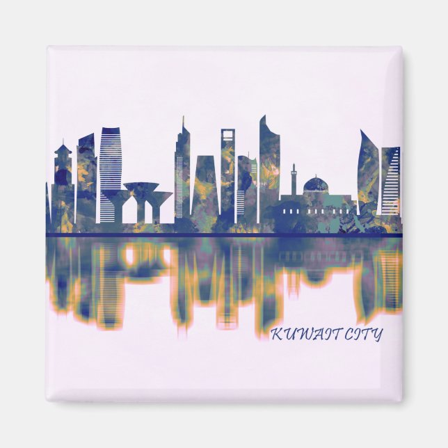 Kuwait City Skyline Magnet (Framsidan)