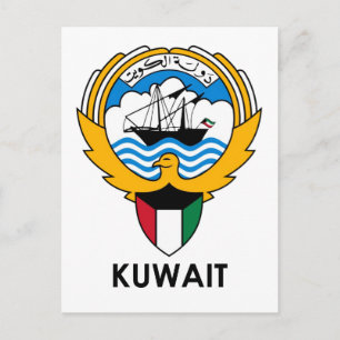 KUWAIT - emblem/flagga/jacka av arm/symbol Vykort