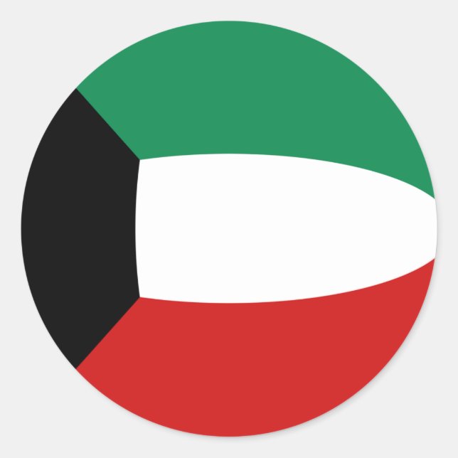 Kuwait Fisheye Flagga Klistermärke (Framsida)