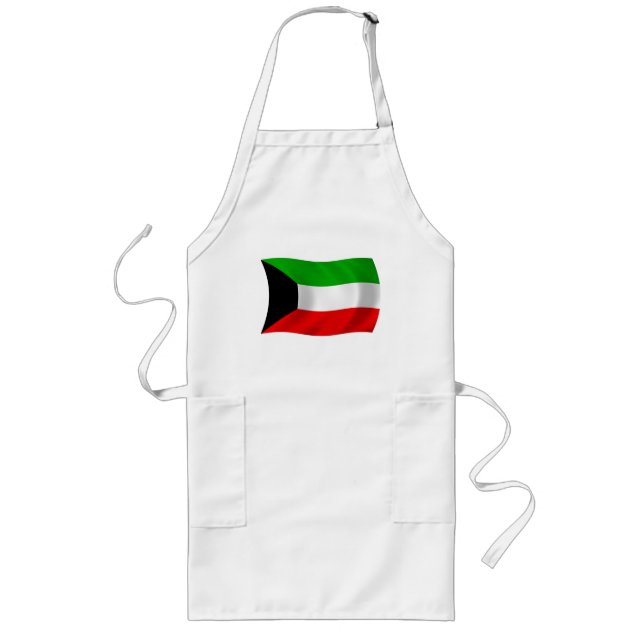 Kuwait Flagga Apron Långt Förkläde (Framsidan)