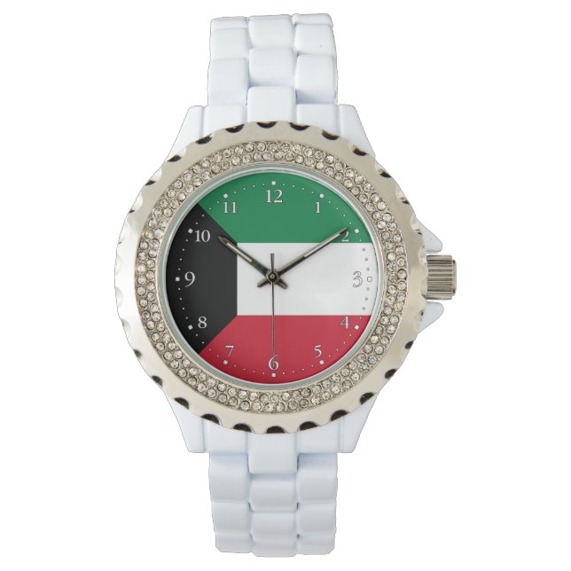 Kuwait flagga armbandsur (Framsida)