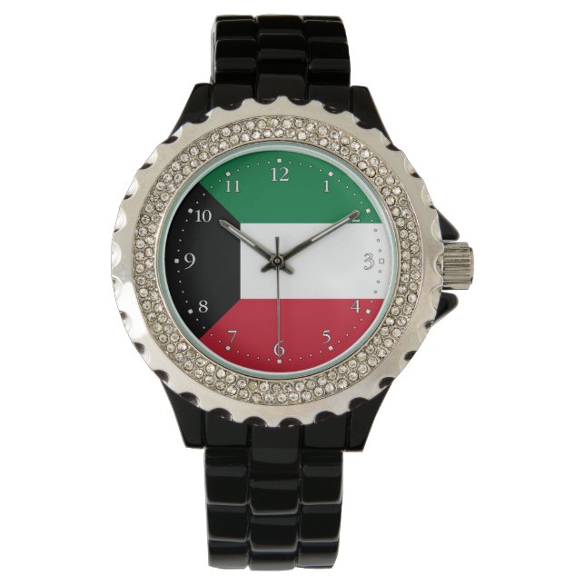 Kuwait flagga armbandsur (Framsida)