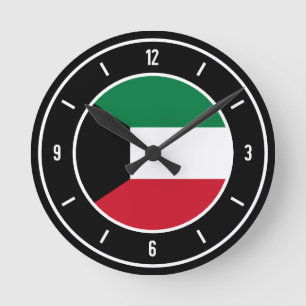 Kuwait Flagga Elegant Rund Klocka