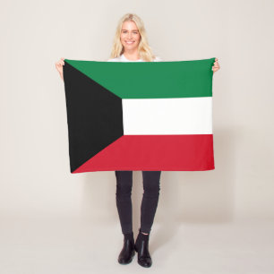 Kuwait flagga fleecefilt