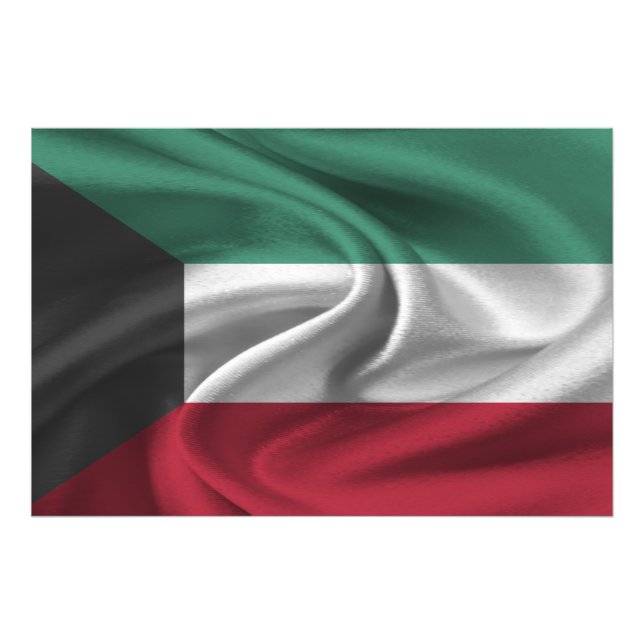Kuwait Flagga Fototryck (Framsidan)