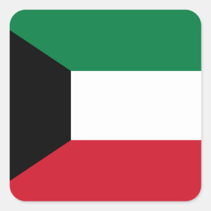 Kuwait Flagga Fyrkantigt Klistermärke