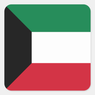 Kuwait flagga fyrkantigt klistermärke