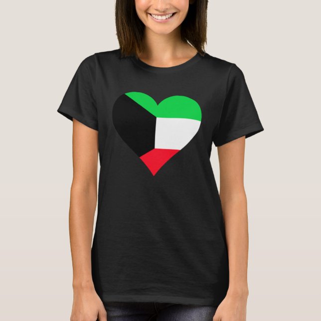 Kuwait Flagga Heart Kuwait Kärlek Kuwait T Shirt (Framsida)