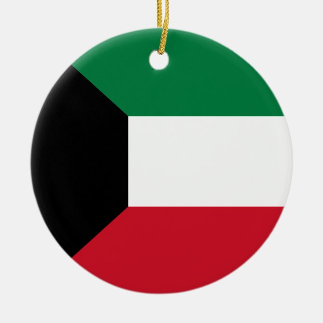 Kuwait flagga julgransprydnad keramik (Framsidan)