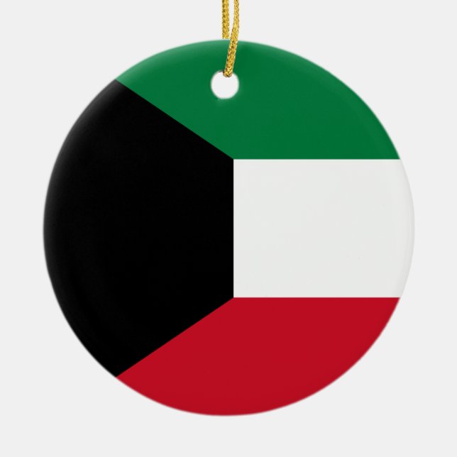 Kuwait flagga julgransprydnad keramik (Framsidan)