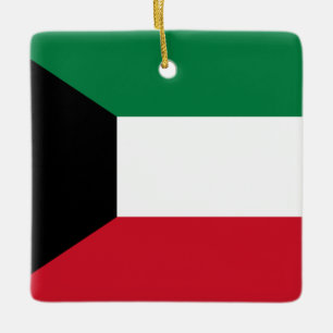 Kuwait Flagga Julgransprydnad Keramik